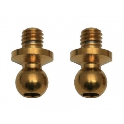 Team Associated Ball heads 3,25 mm, steel, TiN coated'' gold'', short (2)  '''' Tuning Factory Team uA for TC6.1/TC6